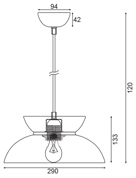 ΚΡΕΜΑΣΤΟ Φ/Σ 1ΧΕ27 ΛΕΥΚΟ ΜΕΤΑΛΛΙΚΟ D29XH120CM AEOLUS - KS871P29WH