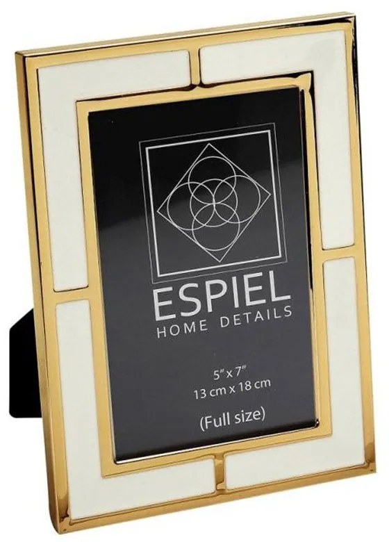 Κορνίζα FAM702 13x18cm Gold-White Espiel Metal,Aluminum