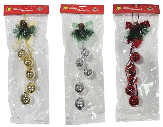 Κρεμαστή Χριστουγεννιάτικη Διακόσμηση με Μπάλες και Κουκουνάρι - Hanging Christmas Decoration with Balls and Pinecone