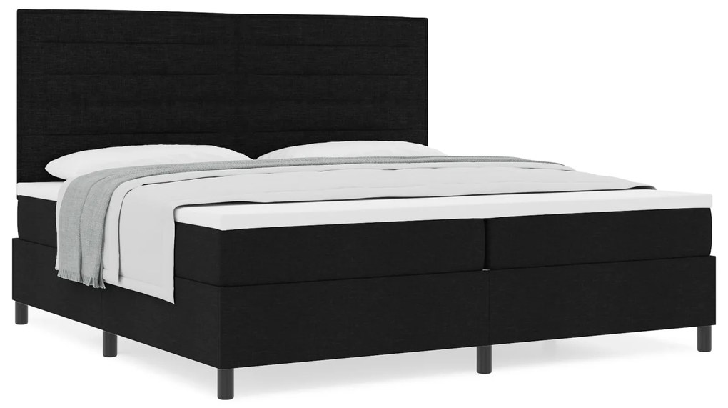 vidaXL Κρεβάτι με ελατήρια με στρώμα Μαύρο 200 x 200 cm ύφασμα