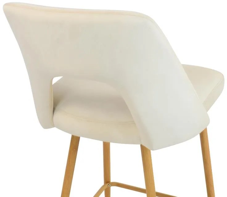 Σκαμπό μπαρ Murde μπεζ βελούδο ύφασμα και μεταλλικά πόδια σε φυσικό 47x52x96εκ. 2αδα 47x52x96 εκ.