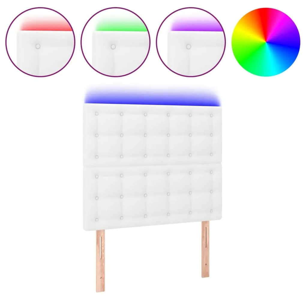 Κεφαλάρι Κρεβατιού LED Λευκό 100x5x118/128 εκ 3122509