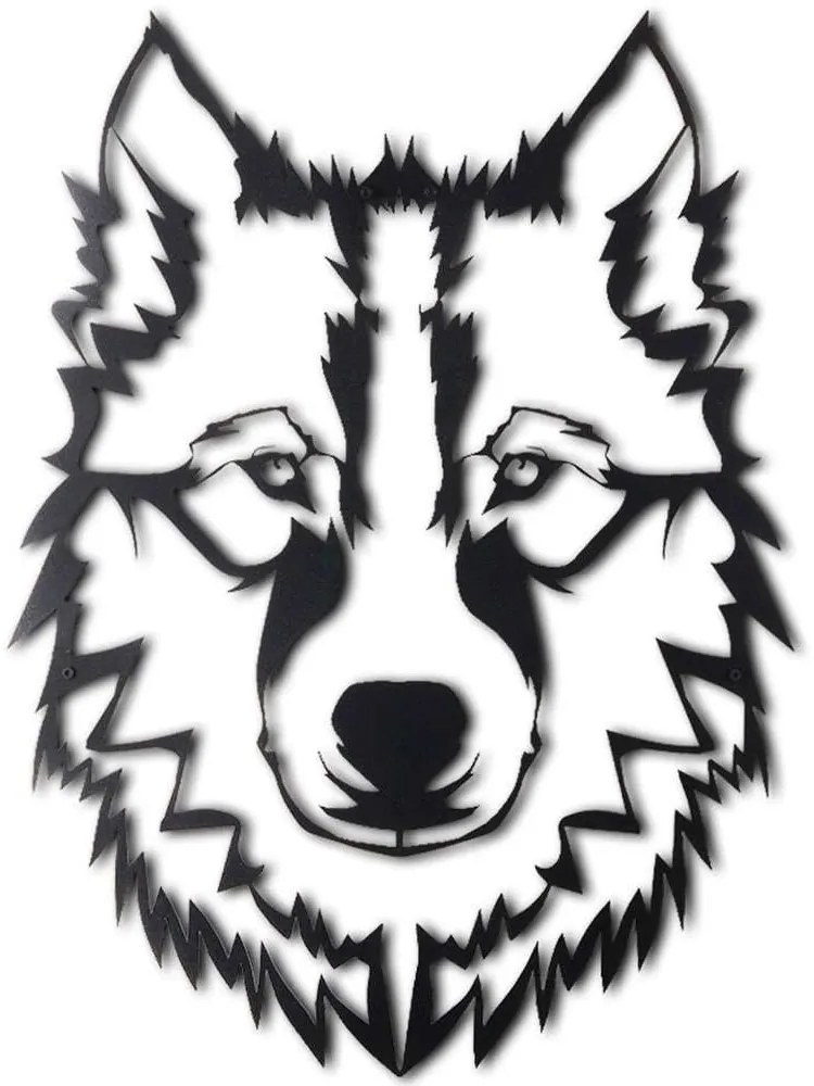Διακοσμητικό Τοίχου Wolf 805BSG1070 38x50cm Black Wallity Μέταλλο