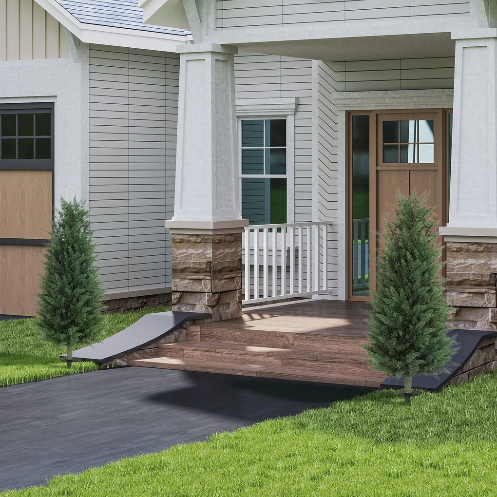 HOMCOM Σετ 2 Τεχνητών Φυτών, Τεχνητές Κυπαρίσσια με 831 Φύλλα το καθένα, Πολυχρηστικά, Πράσινο