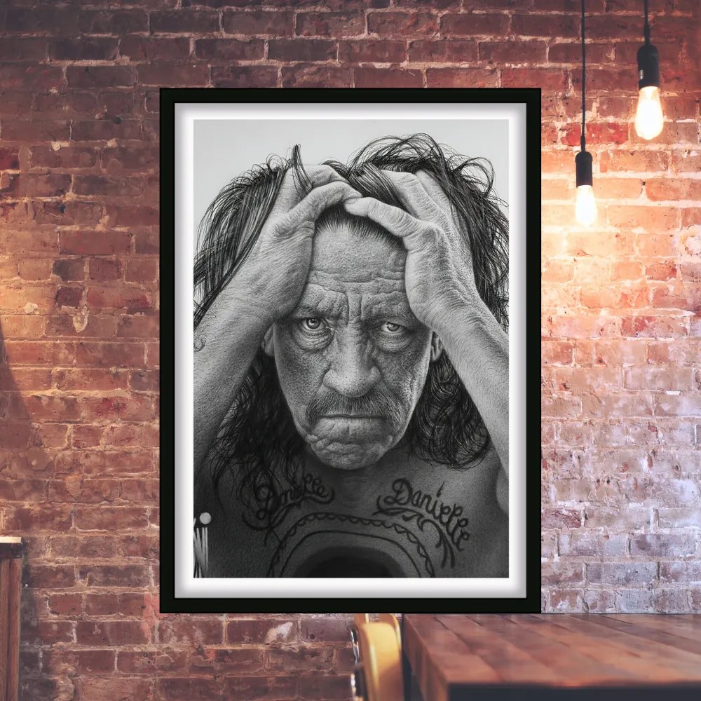 Πόστερ &amp; Κάδρο Danny Trejo PRT004 30x40cm Μαύρο Ξύλινο Κάδρο (με πόστερ)