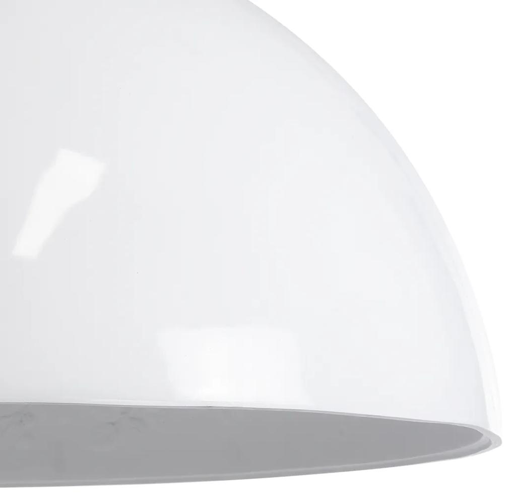 GloboStar® SERENIA WHITE 01273 Μοντέρνο Κρεμαστό Φωτιστικό Οροφής Μονόφωτο Λευκό Γύψινο Καμπάνα Φ90 x Y45cm