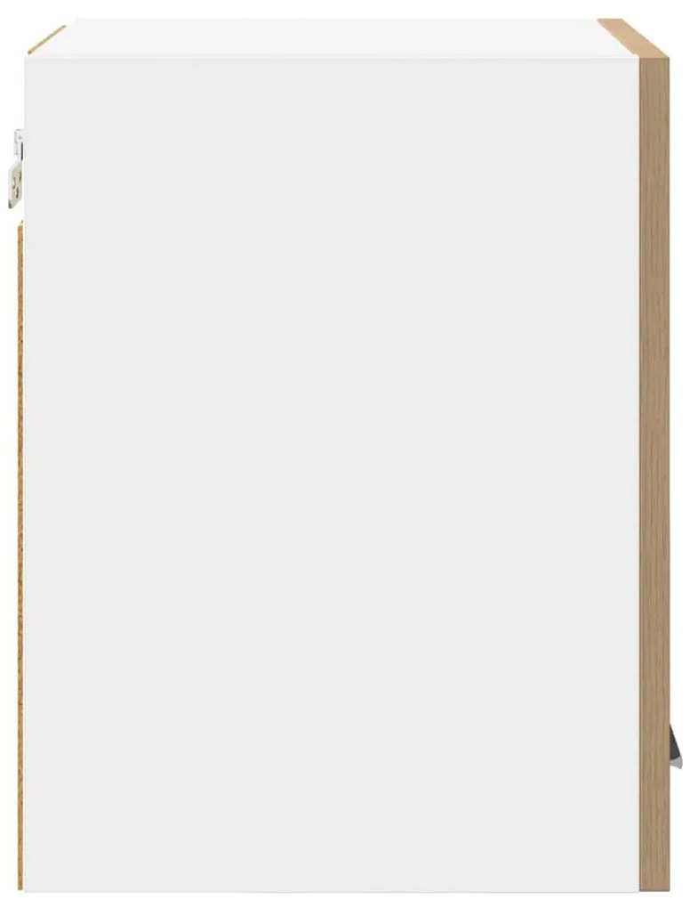 vidaXL Κρεμαστό ντουλάπι Riga 2 pcs Χειροποίητη Δρυς και Λευκό