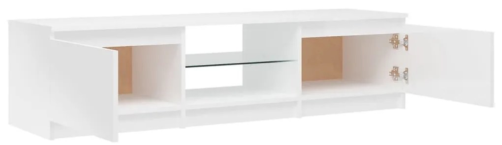 Έπιπλο Τηλεόρασης με LED Γυαλιστερό Λευκό 140x40x35,5 εκ. - Λευκό