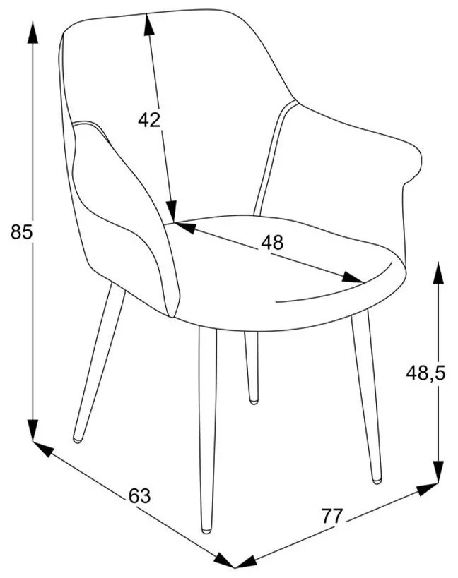 Καρέκλα Τραπεζαρίας Pari Γκρί - Μπέζ 77x63x85 εκ. 77x63x85 εκ.