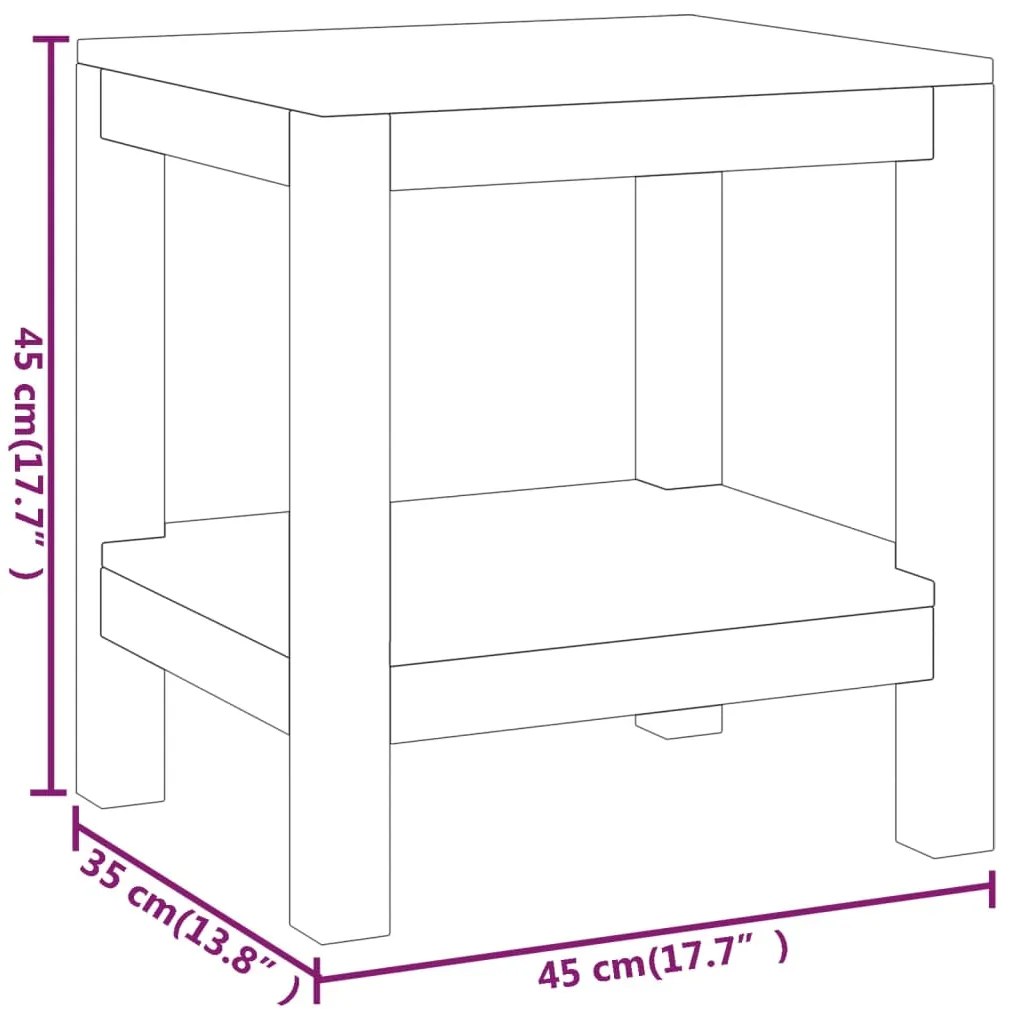 vidaXL Τραπέζι Βοηθητικό Μπάνιου 45 x 35 x 45 εκ. από Μασίφ Ξύλο Teak