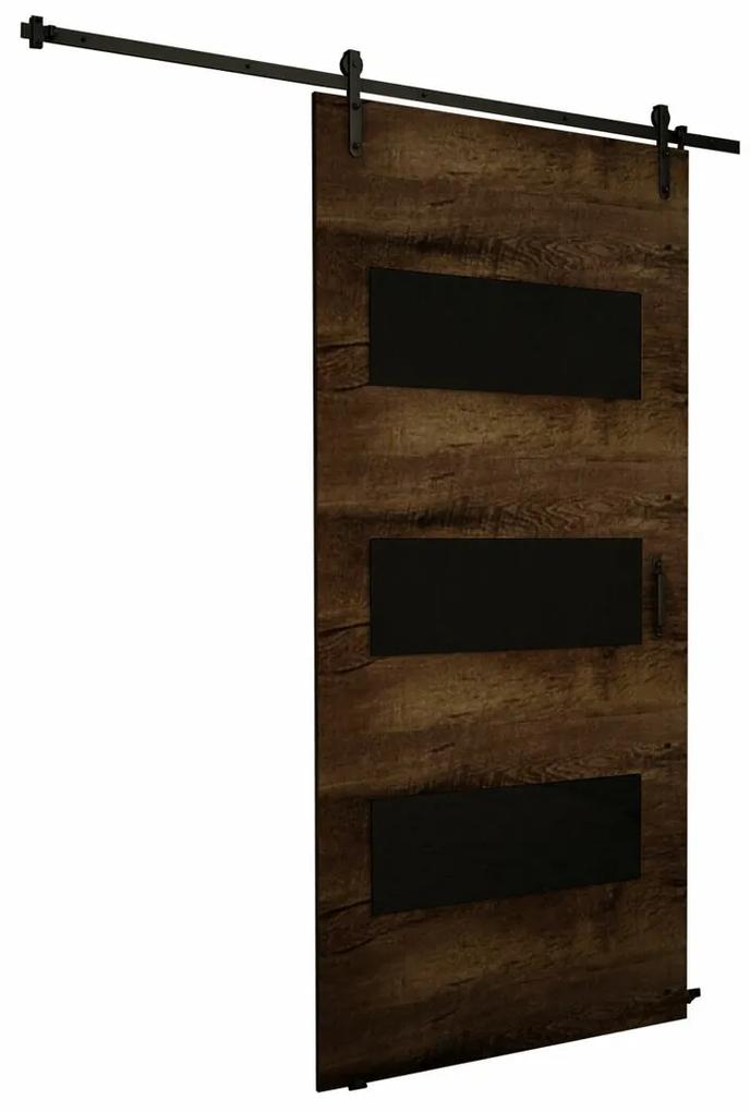 Συρόμενες πόρτες Dover 160, 35 kg, Μαύρο, Σκούρα φλαμουριά, Πλαστικοποιημένη μοριοσανίδα, Καφέ, Αλουμίνιο | Epipla1.gr