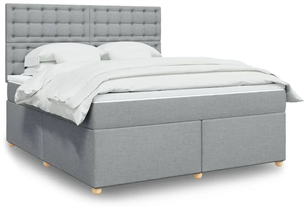 ΚΡΕΒΑΤΙ BOXSPRING ΜΕ ΣΤΡΩΜΑ ΑΝΟΙΧΤΟ ΓΚΡΙ 180X200 ΕΚ. ΥΦΑΣΜΑΤΙΝΟ 3293673