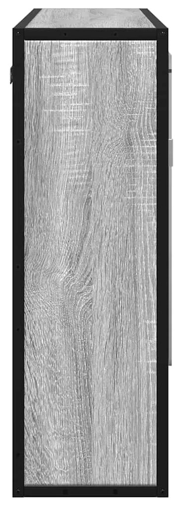 vidaXL Ντουλάπι καθρέφτη μπάνιου Γκρι Sonoma 65x20x60 cm