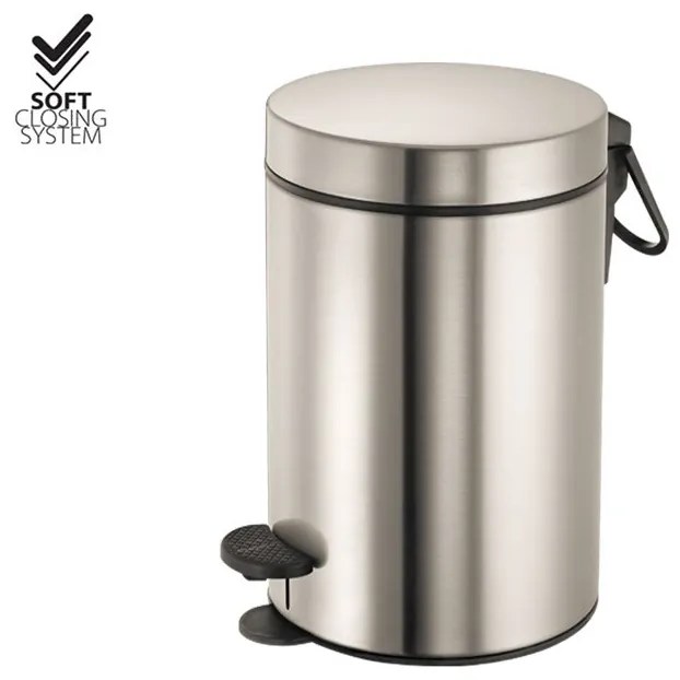 Χαρτοδοχείο 3lt Soft Closιng System Brushed Nickel Sanco Waste Bins 90689-A73