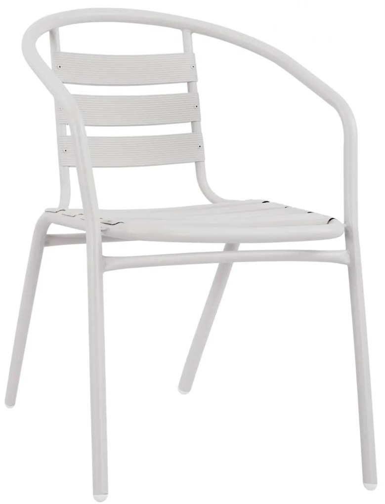 Καρέκλα - Πολυθρόνα LAURA C5037.02 Μεταλλική Λευκή με Φέτες Αλουμινίου 54x59x73Υ εκ. 54x59x73 εκ.