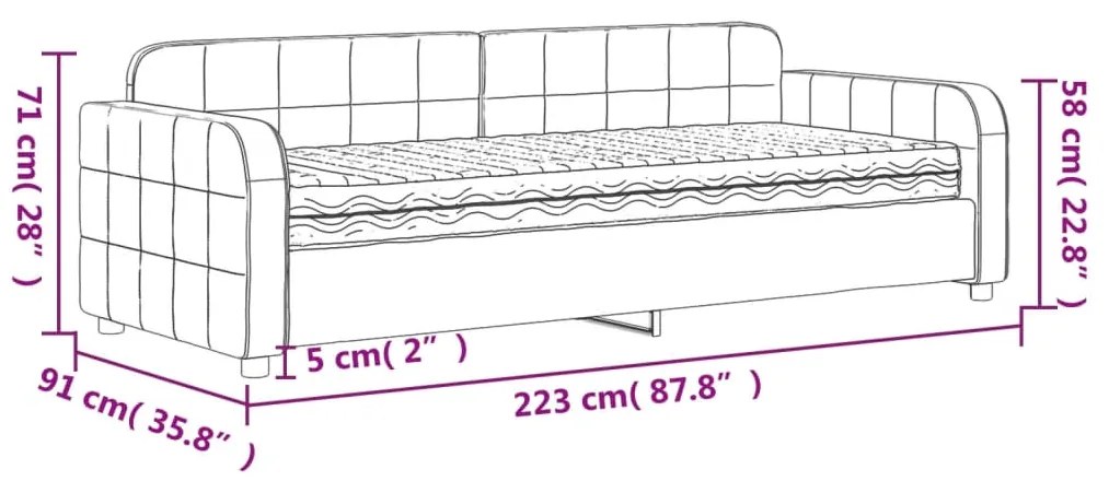 Καναπέ Κρεβάτι με Στρώμα Σκούρο πράσινο 80 x 200 εκ. Βελούδινος - Πράσινο