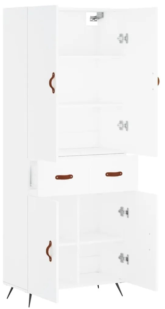 vidaXL Ντουλάπι Λευκό 69,5x34x180 εκ. από Επεξεργασμένο Ξύλο