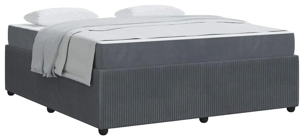 vidaXL Σκελετός Κρεβατιού με στρώμα Σκούρο Γκρι 180 x 200 cm ύφασμα