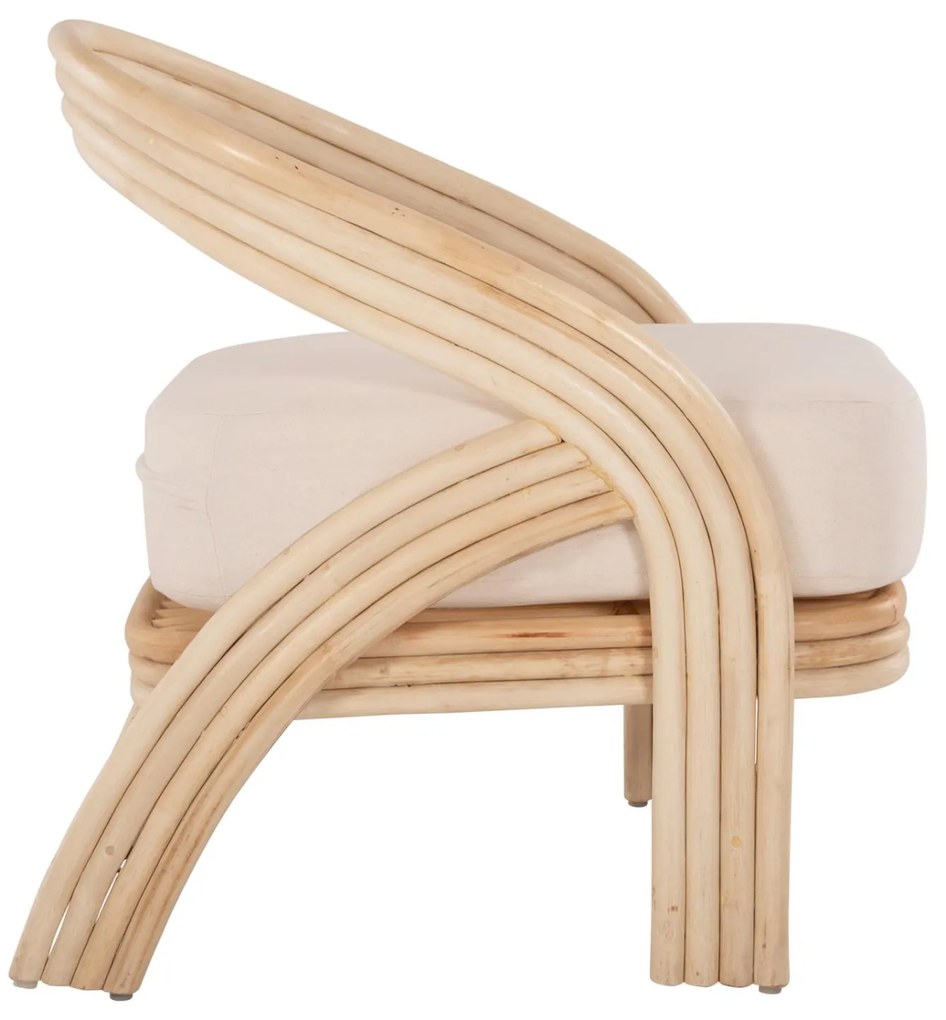 Πολυθρόνα DONITA C9838 Φυσικό Rattan με Λευκό Μαξιλάρι 67x74x78Υεκ. 67x74x78 εκ.