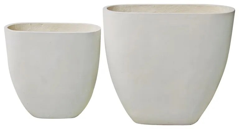 WOODWELL Ε6313,SFLOWER POT-14 Set 2 τεμαχίων Απόχρωση Milk White 56x27x56cm + 76x37x71cm Ε6313,S