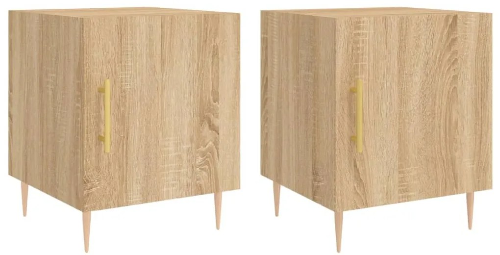 vidaXL Κομοδίνα 2 τεμ. Sonoma Δρυς 40x40x50 εκ. από Επεξεργασμένο Ξύλο