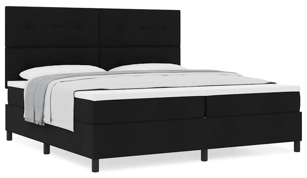vidaXL Κρεβάτι με ελατήρια με στρώμα Μαύρο 200 x 200 cm ύφασμα