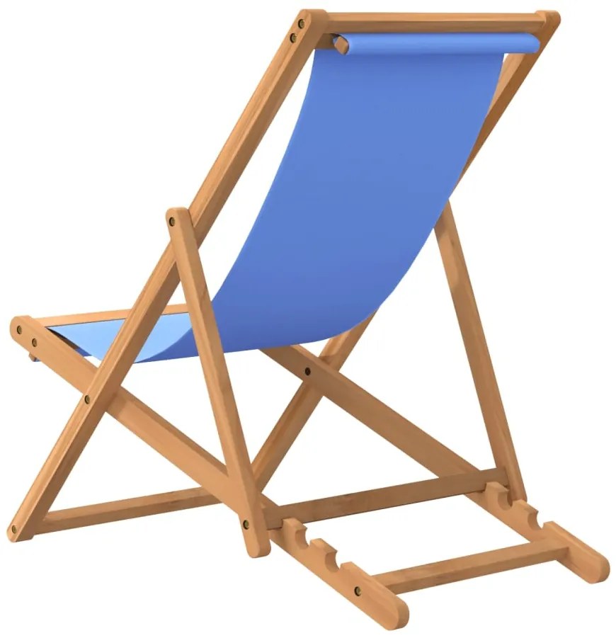 vidaXL Ξαπλώστρα Μπλε 56 x 105 x 96 εκ. από Ξύλο Teak