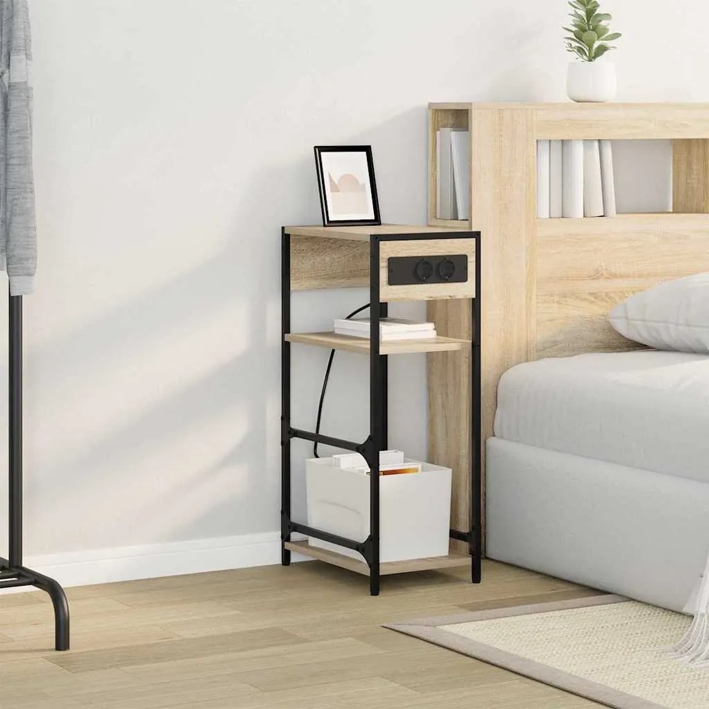 vidaXL Κομοδίνο Sonoma Δρυς 40 x 27 x 76 εκ Επεξεργασμένο ξύλο
