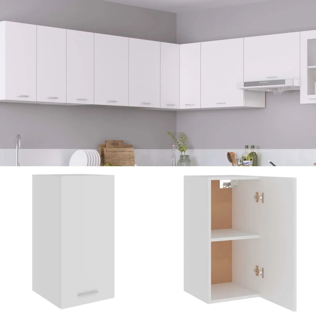vidaXL Κρεμαστό Ντουλάπι "Lyon" Λευκό 29,5x31x60 εκ. από Τεχνητό Ξύλο