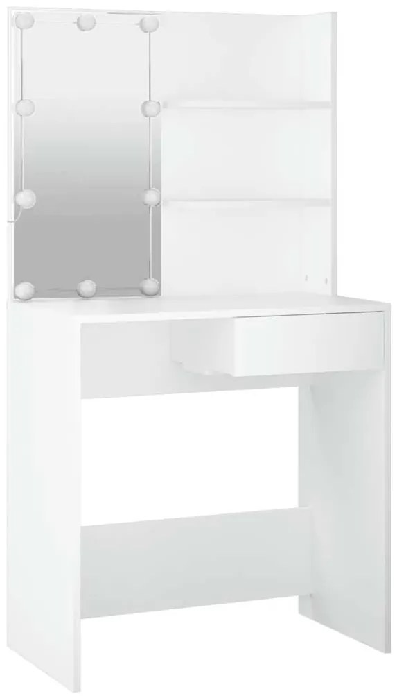 vidaXL Μπουντουάρ με LED Λευκό 74,5 x 40 x 141 εκ.