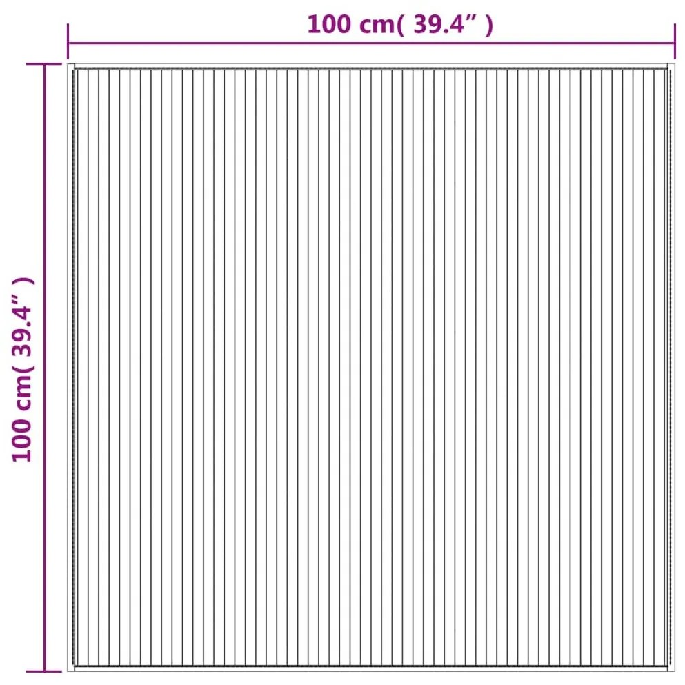 Χαλί Τετράγωνο Γκρι 100 x 100 εκ. Μπαμπού - Γκρι