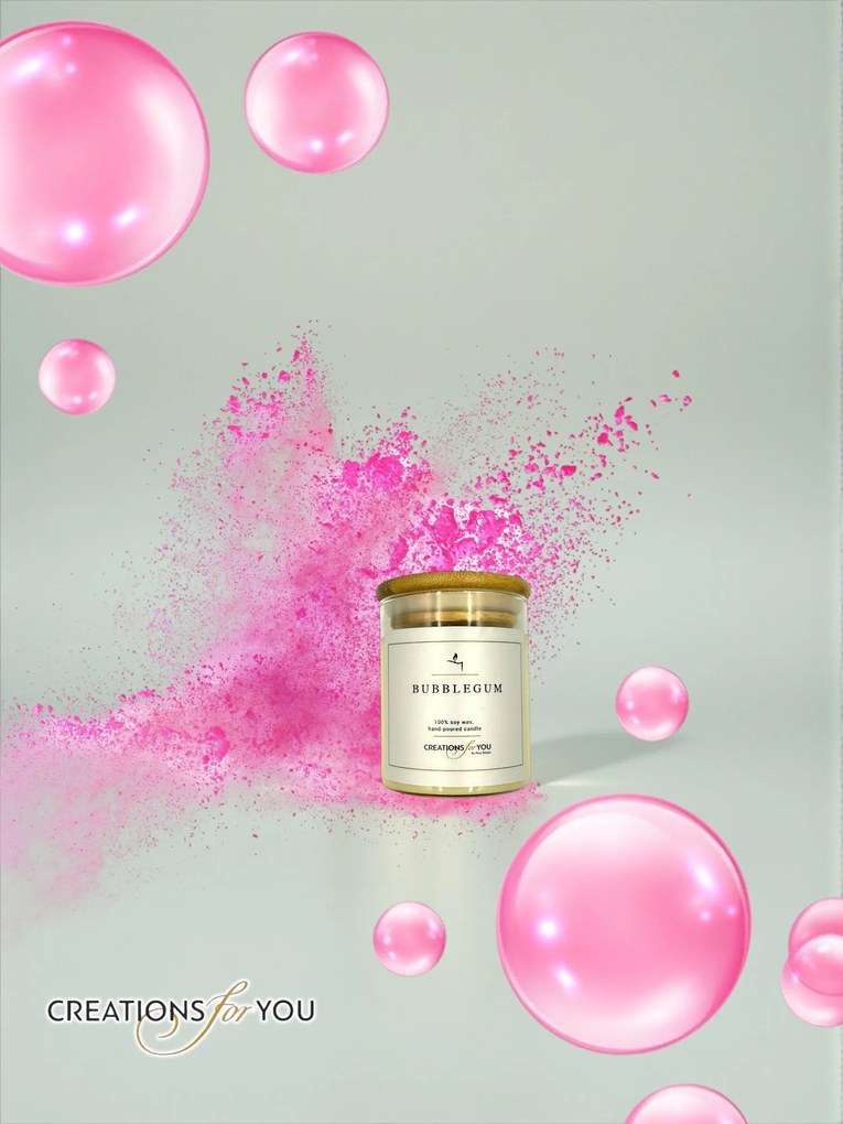 Κερί Αρωματικό Bubblegum (Τσιχλόφουσκα) - 240 γρ. +-