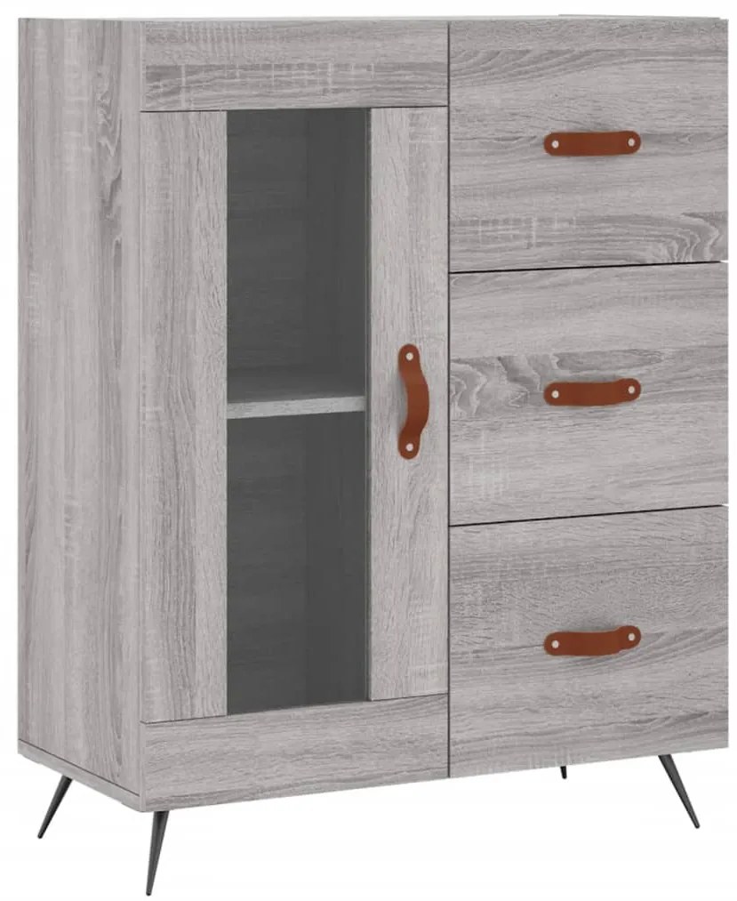 vidaXL Ντουλάπι Γκρι Sonoma 69,5 x 34 x 180 εκ. Επεξεργασμένο Ξύλο