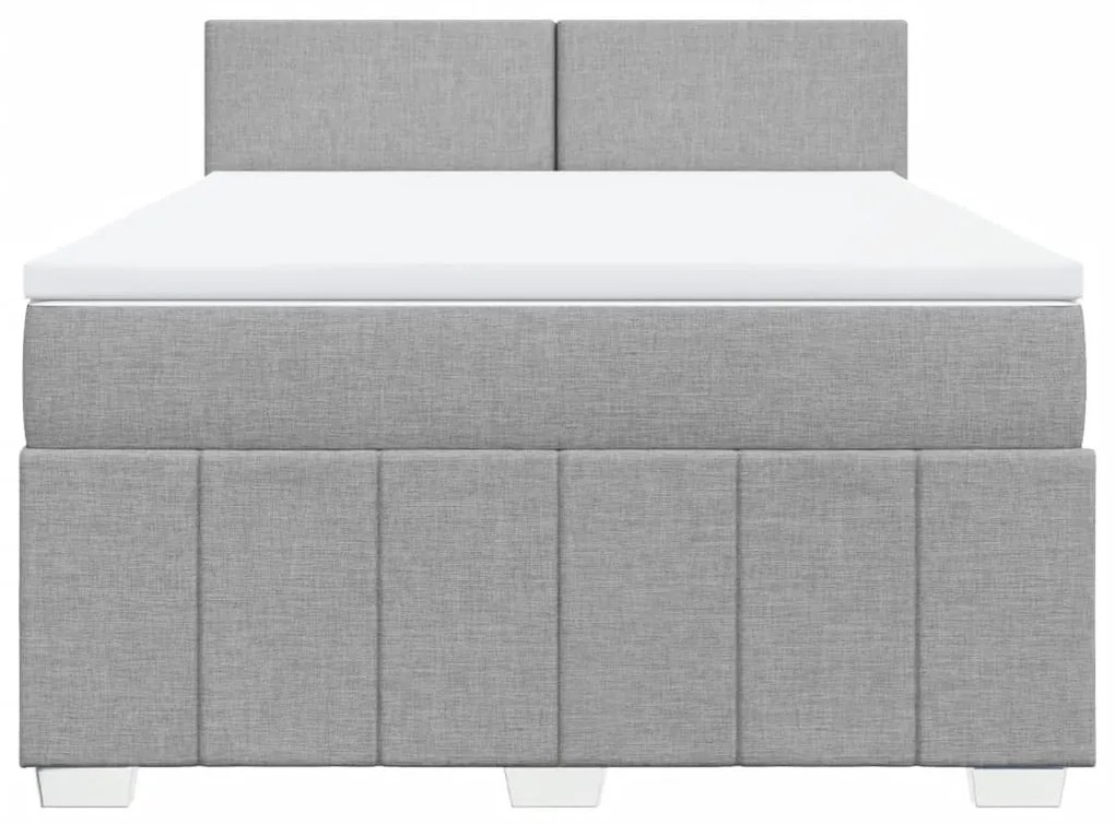 ΚΡΕΒΑΤΙ BOXSPRING ΜΕ ΣΤΡΩΜΑ ΑΝΟΙΧΤΟ ΓΚΡΙ 140X190 ΕΚ. ΥΦΑΣΜΑΤΙΝΟ 3287056