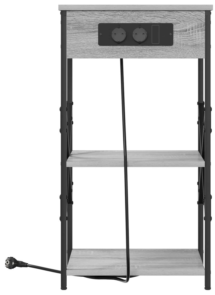 vidaXL Κουτιά Κρεβατοκάμαρας 2 pcs Γκρι sonoma 41 x 31 x 76 εκ.
