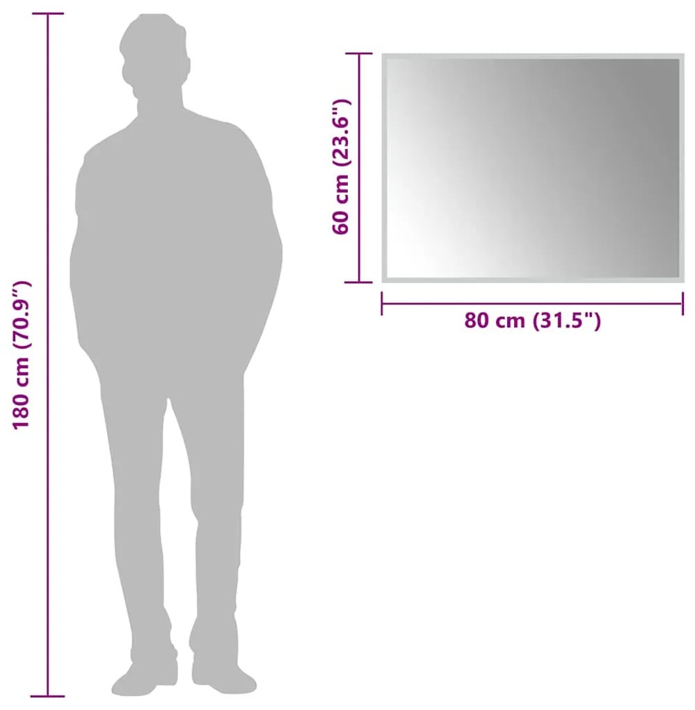vidaXL Καθρέφτης Μπάνιου με LED 80x60 εκ.