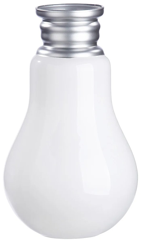 Βάζο ArteLibre Retro Λευκό/Ασημί Γυαλί 36cm-05160085