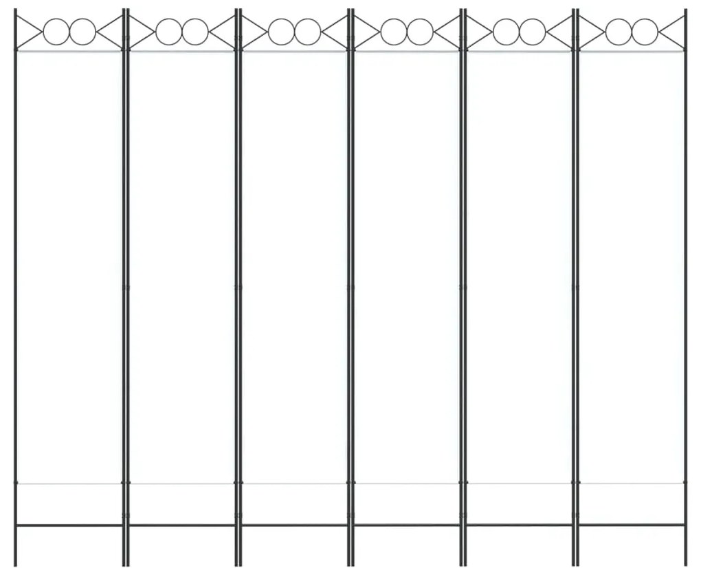vidaXL Διαχωριστικό Δωματίου με 6 Πάνελ Λευκό 240x200 εκ. από Ύφασμα