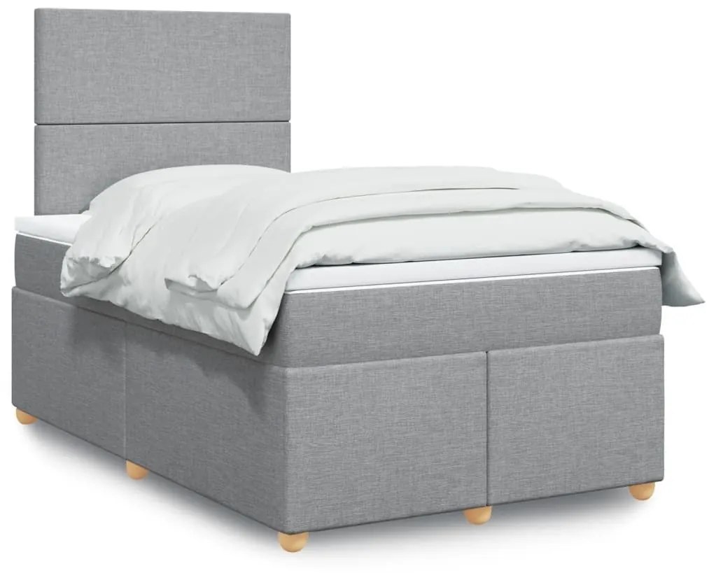 ΚΡΕΒΑΤΙ BOXSPRING ΜΕ ΣΤΡΩΜΑ ΑΝΟΙΧΤΟ ΓΚΡΙ 120X200 ΕΚ. ΥΦΑΣΜΑΤΙΝΟ 3293540