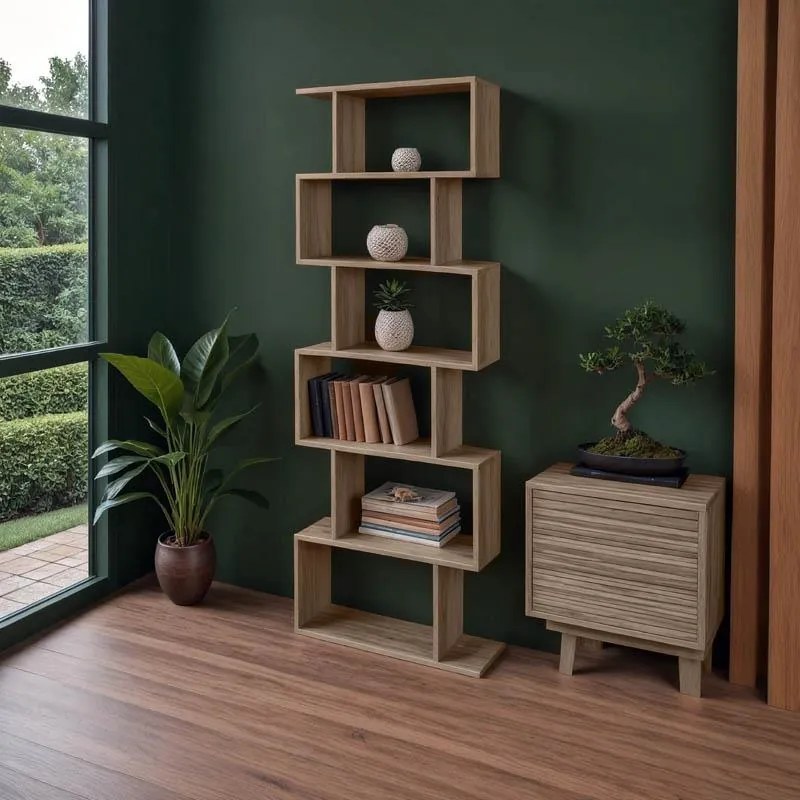 Βιβλιοθήκη Sezen σε oak απόχρωση 70x24x191,5 εκ. 70x24x191.5 εκ.