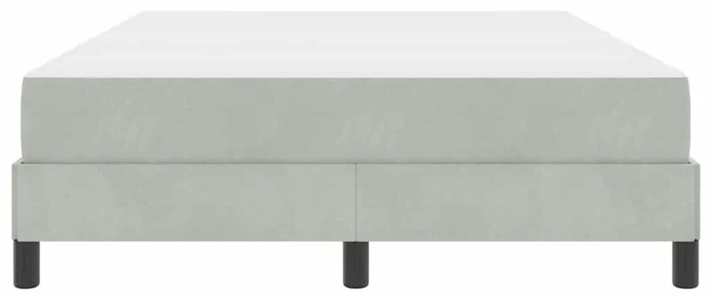 vidaXL Κρεβάτι box spring με στρώμα Ανοιχτό γκρι 140 x 200 cm Βελούδο