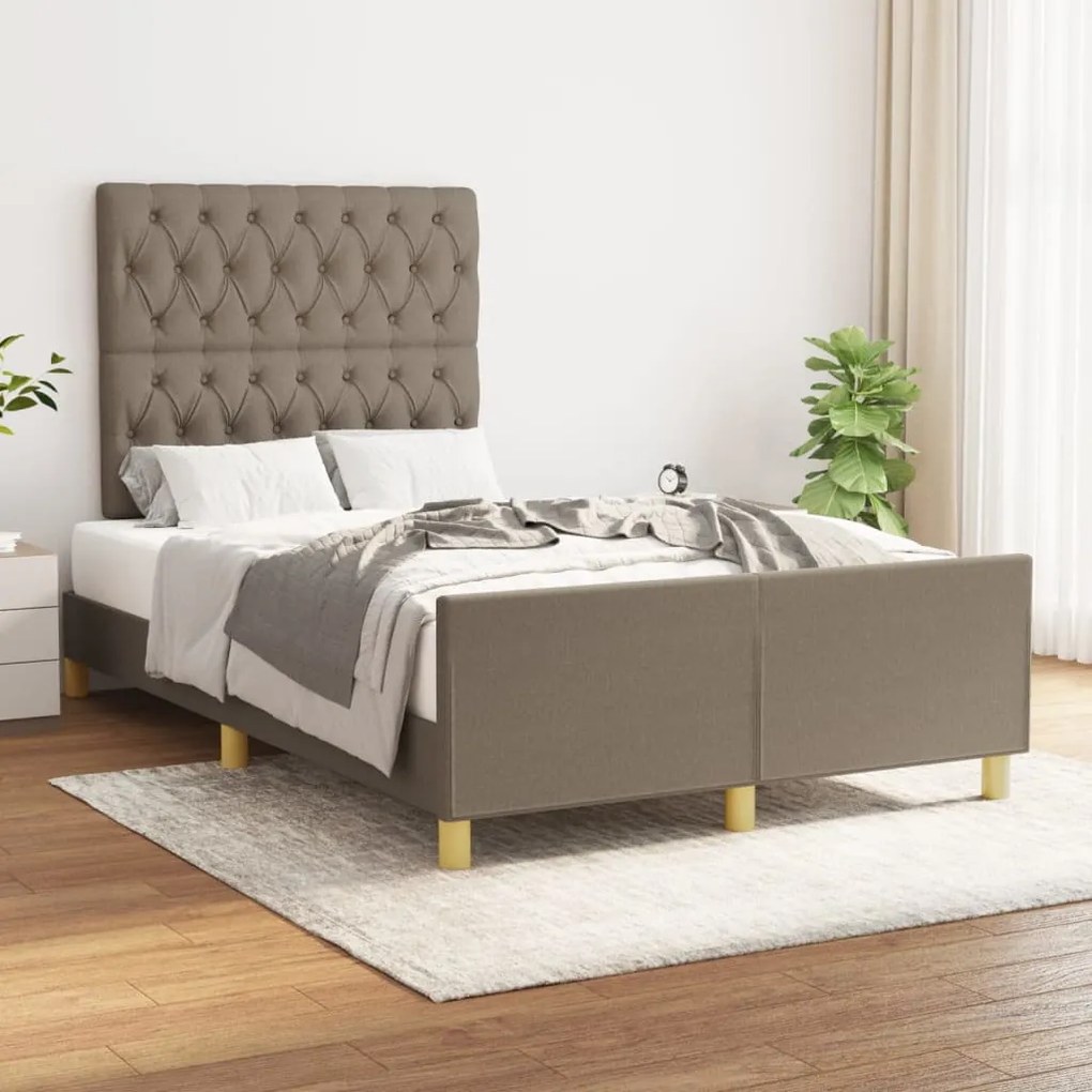 vidaXL Σκελετός Κρεβατιού Χωρίς Στρώμα Taupe 120x200 εκ. Υφασμάτινο