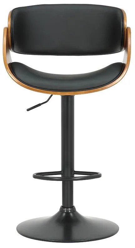 Σκαμπό μπαρ Hadley πτυσσόμενο μαύρο pu-ξύλο καρυδί-μέταλλο μαύρο 54x51x112 εκ.