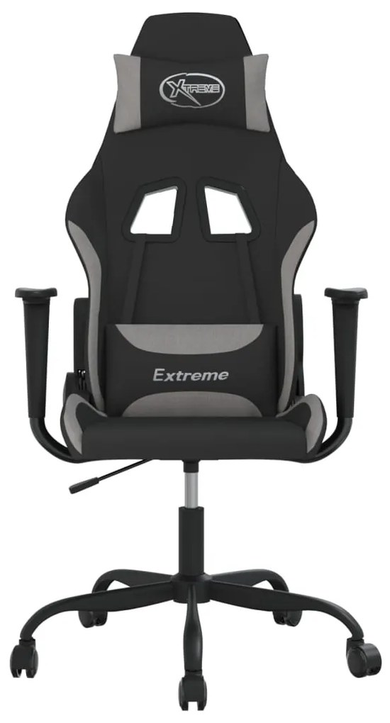 vidaXL Καρέκλα Gaming Μαύρο και Ανοιχτό Γκρι Υφασμάτινη