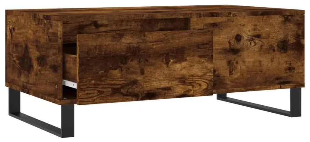 vidaXL Τραπεζάκι Σαλονιού Καπνιστή Δρυς 90x50x36,5 εκ. Επεξεργ. Ξύλο
