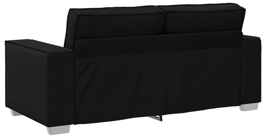 vidaXL Καναπές Loveseat Μαύρος 140 εκ Ψεύτικο Δέρμα