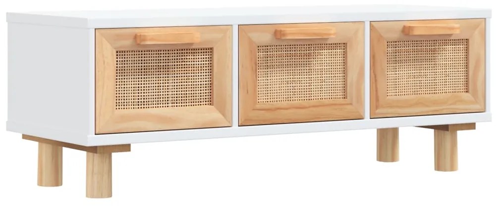 vidaXL Τραπεζάκι Σαλονιού Λευκό 80x40x30 εκ. Επεξ. Ξύλο &amp; Μασίφ Πεύκο