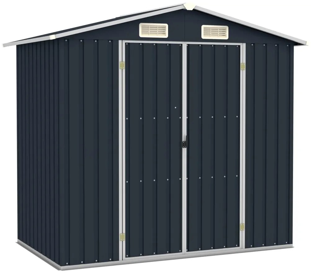 vidaXL Αποθήκη Κήπου Ανθρακί 205 x 129 x 183 εκ. Γαλβανισμένο Ατσάλι