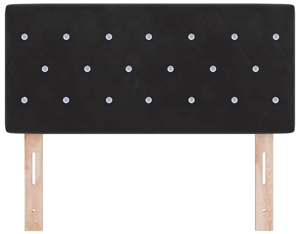 vidaXL Βελούδινο Κεφαλάρι Argyle με κεφαλάρι Μαύρο 100 cm Βελούδο