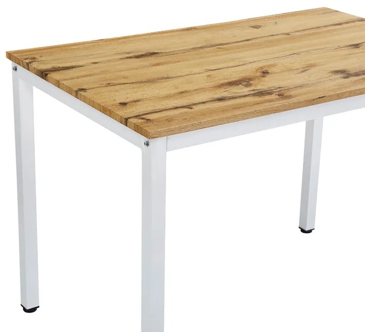 Τραπέζι Witte pakoworld MDF/Metal σε sonoma απόχρωση με λευκο πόδι 110x70x76εκ